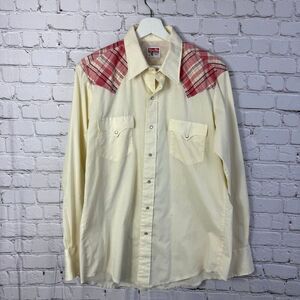 Vintage Tem Tex Western Pearl Snap Front Collared Shirt Size XL
